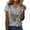 Light Gray, variant on Women’s Butterfly Heart Print V-Neck T-Shirt, Casual Short Sleeve Tee, Soft Polyester Everyday Top For Spring Summer Fall White XL