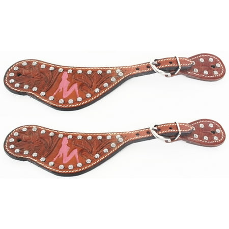 Image of Horse Western Riding Cowboy Boots Leather Spur Straps Tack 7423