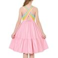 thumbnail image 2 of Aideaone Girls Dresses Athletic Sleeveless Kids Summer Sundress with Criss Cross Rainbow Straps Sporty Dress for Girls 6-10 Years, 2 of 7