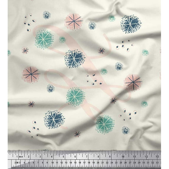 Soimoi Blue Rayon Fabric Brush Stroke Abstract Print Fabric by Yard 42 Inch Wide