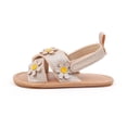 thumbnail image 7 of Baby Toddler Infant Girls PU Leather Soft Open Toe Summer Sandals Princess Flower Flat Shoes, 7 of 7