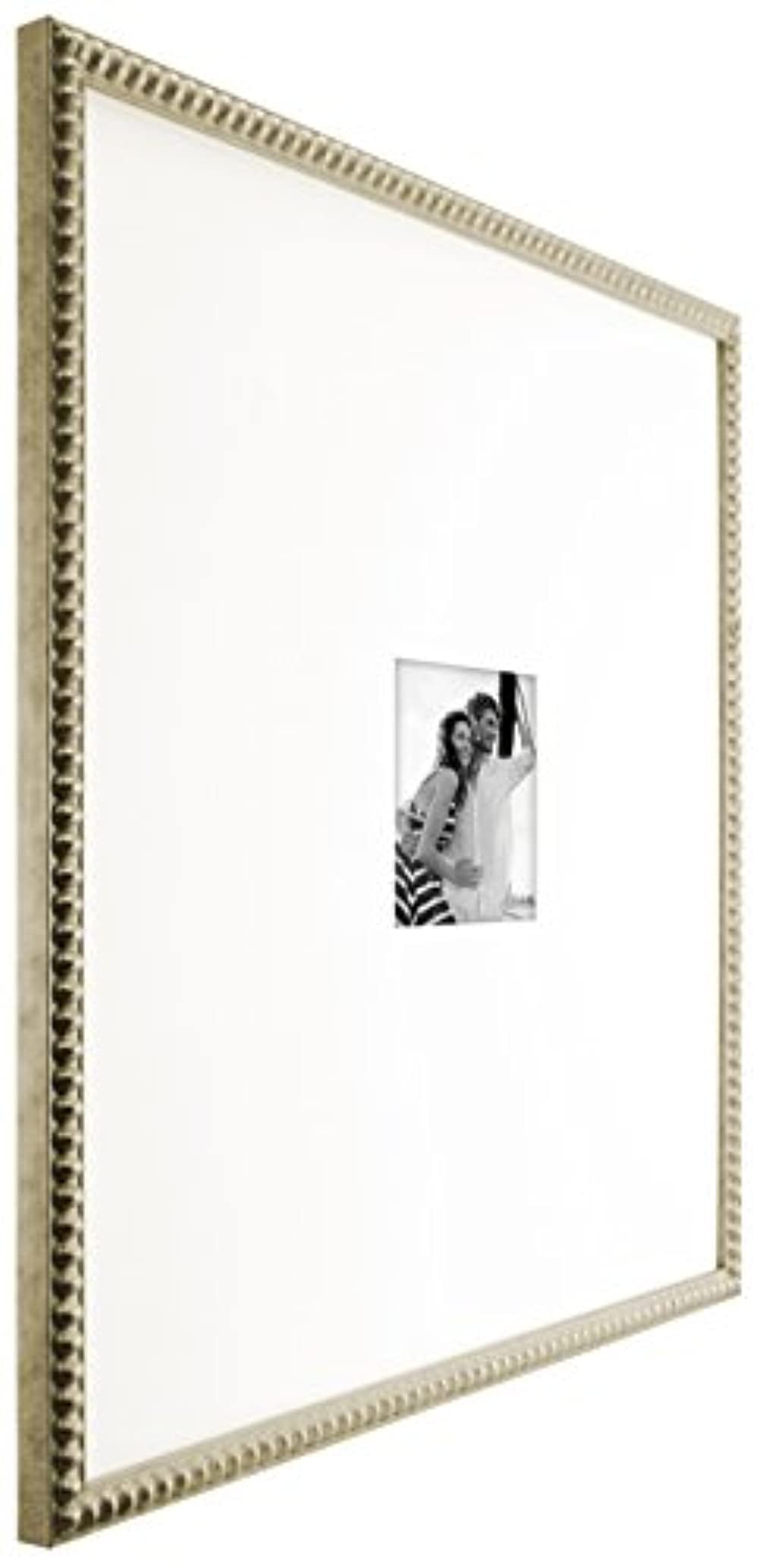 MCS 8X10 Thin Bead Wood Collage & Portrait Frame with 5x7 White Mat  (Pewter)