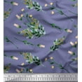 thumbnail image 1 of Soimoi Purple Moss Georgette Fabric Leaves & Tulip Floral Print Fabric by the Yard 42 Inch Wide, 1 of 3