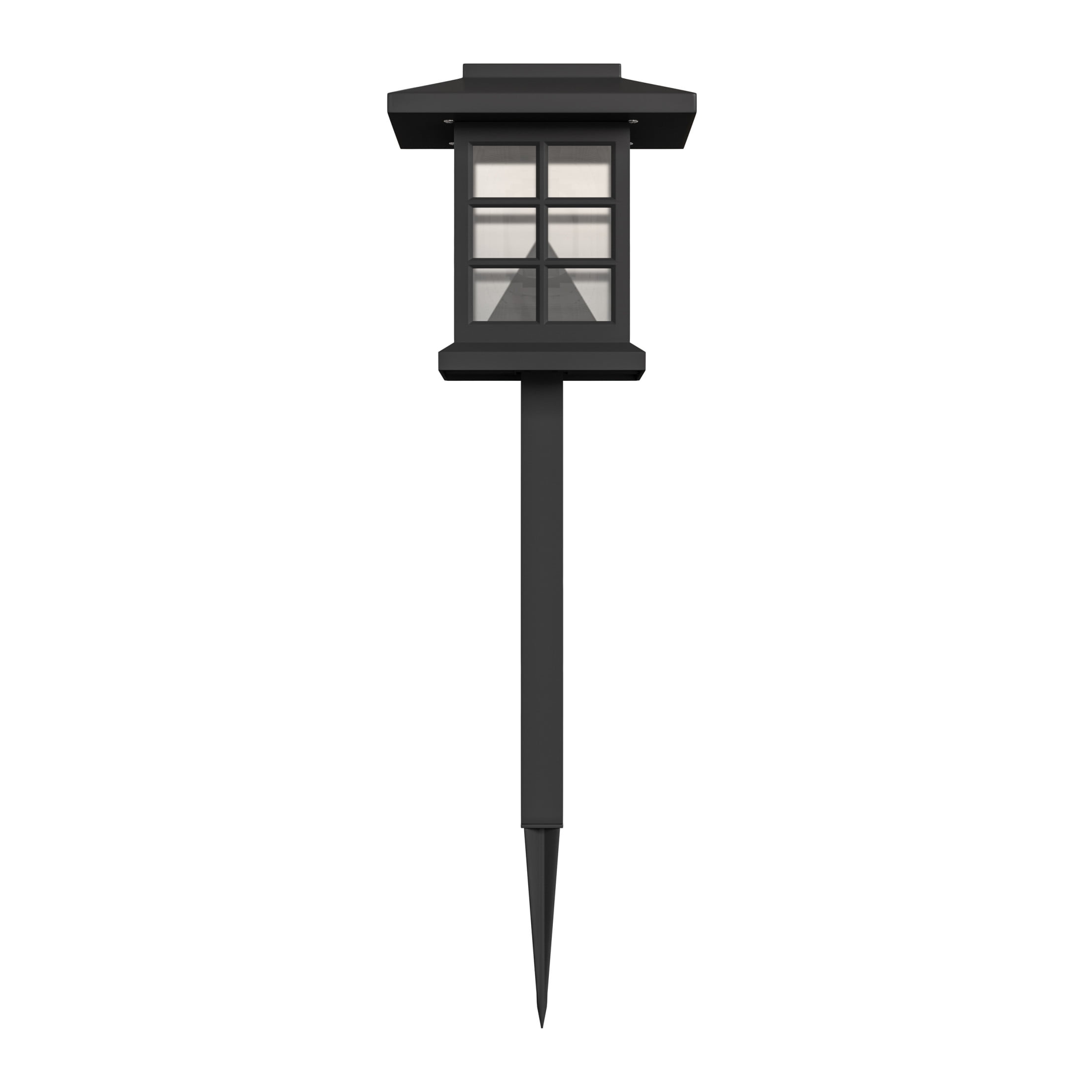 Emma + Oliver 8 Pack Black Lantern Solar LED Outdoor Lights, Solar Powered Weatherproof Landscape Lighting for Pathway, Garden, Driveway & Yard