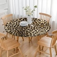 thumbnail image 3 of Brown and Black Leopard Print Round Fitted Tablecloth with Elastic Edge,Dining Table Cover Waterproof,Outdoor Round Tablecloth for Camping,Dining,Indoor and Outdoor, 3 of 7
