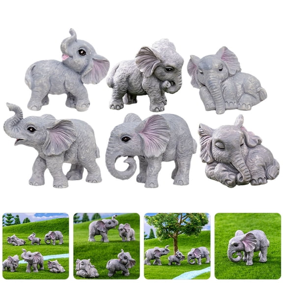 BESTONZON Resin Elephant Figurines Assorted Colors Adorable Desktop Decor