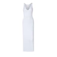 thumbnail image 6 of JGGSPWM Women's Plus Size Bodycon Tank Dress Deep V-neck Sleeveless Casual Long Maxi Dresses Party Club Beach Sundresses White XXL, 6 of 6