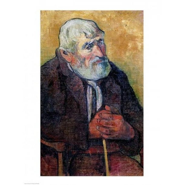 Posterazzi BALXIR104886 Portrait d'Un Vieil Homme avec un Bâton 1889-90 Affiche Imprimée par Paul Gauguin - 18 x 24 Po.