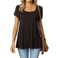 thumbnail image 1 of SMihono Hauts pour Femmes Été Mode Décontractée Col Montant Imprimé Pétale Manches Courtes - T-Shirts Grande Taille, 1 of 5