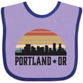 thumbnail image 3 of Inktastic Portland Oregon Skyline Retro Sunset Boys or Girls Baby Bib, 3 of 4