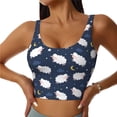thumbnail image 3 of Goofa Cute Sheep 1 Printed Sports Bras for Women, High Impact Running Bra Workout Crop Tank Tops Longline Sports Bra Push up-XX-Large, 3 of 9