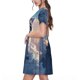 thumbnail image 2 of Easygdp Cloud Wolf para Vestido Transpirable de Mujer, Vestido Suelto de Manga Corta con Pliegues y Bolsillos para el Verano, 2 of 6