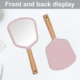 thumbnail image 3 of Hand Held Mirror with Handle for Makeup,Small Cute Wood Hand MirrorPink, 3 of 5