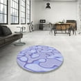 thumbnail image 4 of Ahgly Company Tapis d'Intérieur Lavable en Machine Carré Violet Transitionnel, 7 Pieds Carré, 4 of 7
