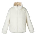 thumbnail image 4 of KAUOD Girls Full Zipper Mock Neck Jackets Fleece Soft Christmas Winter Coats Kids Long Sleeve Warm Plush Outwear with Pockets, 4 of 4