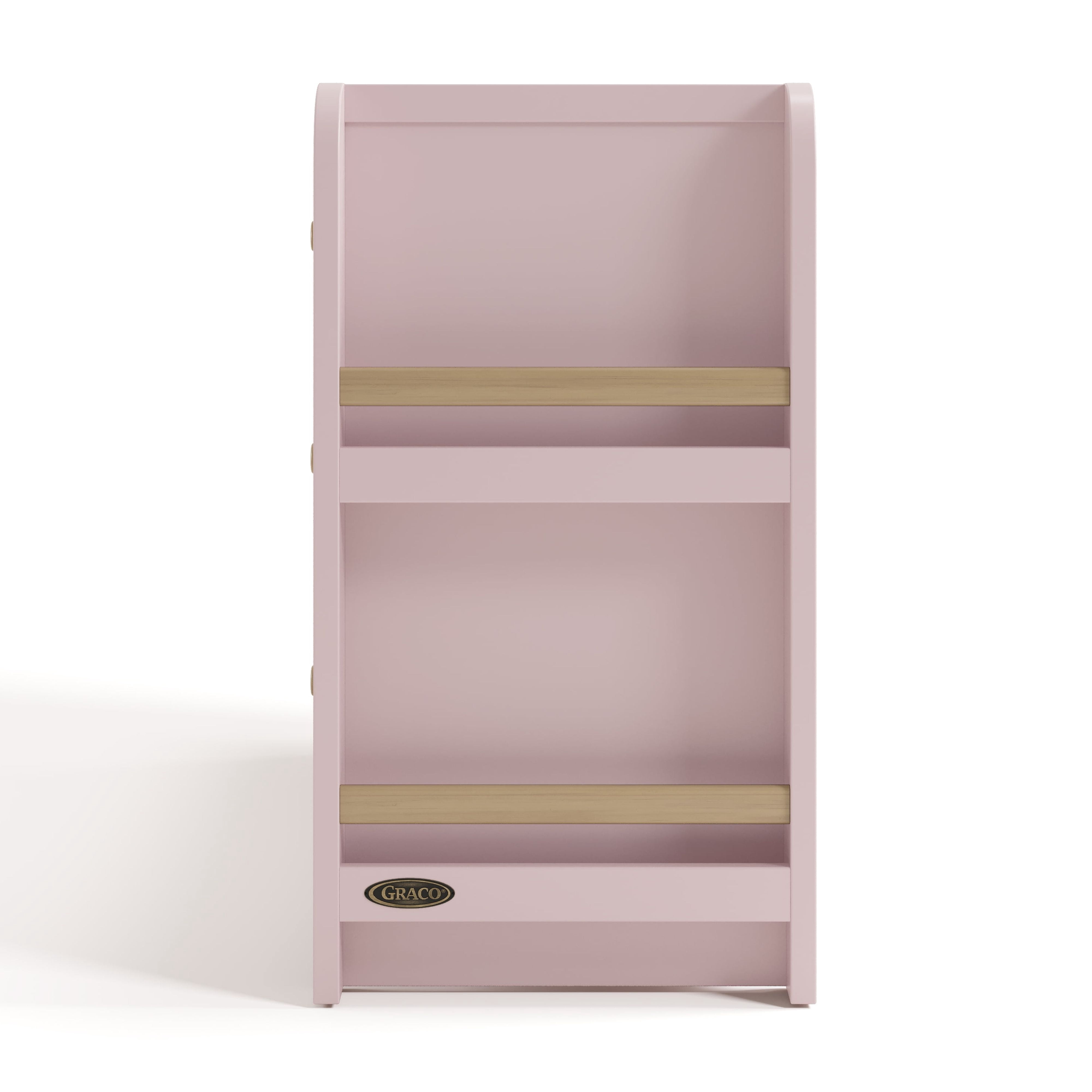Graco Read-with-Me 6 Drawer Chest with Bookshelves, Blush with Driftwood