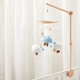 thumbnail image 3 of Campana móvil de madera para cuna de bebé, campana de cama, nubes, techo móvil para bebé, decoración de guardería (azul), 3 of 5