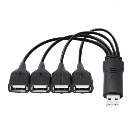 USB Splitter 1 In 4 Out USB Y Cable USB 2.0 Male to 4 Female Extension Cord Adapter Multiport 4 Port Extender Hubs Cable