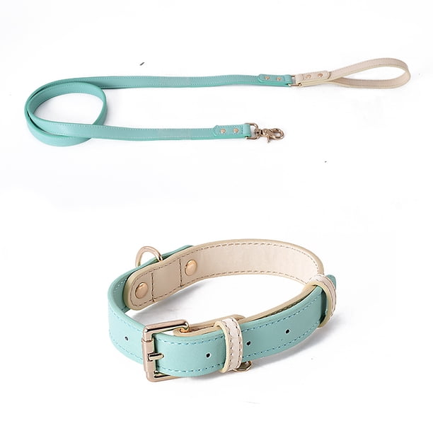 Collar de perro de cuero para perros pequeños y medianos Collar de cachorro acolchado de cuero suave transpirable ajustable con hebilla de aleación Collar de perro clásico impermeable TUNC Sencillez