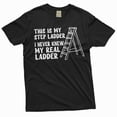 thumbnail image 2 of Men's Funny Shirt Sarcastic Joke Shirt Step Ladder Step Father Tee Shirt Birthday Gift (X-Large Navy Blue), 2 of 6