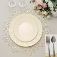 thumbnail image 4 of Balsa Circle 10 Ivory 8" Round Disposable Plastic Salad Dinner Plates Gold Swirl Design Trim Party Decorations, 4 of 8