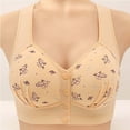 thumbnail image 2 of CFLVAEK Daisy Bras for Elder Women Plus Size Front Closing Bras Comfort Full Coverage Push Everyday Bras Breathable Lifting Bralettes Beige XXXL, 2 of 8