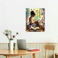 thumbnail image 3 of PIKWEEK Black Girl Reading Wall Art for Bedroom Aesthetic Decor,Watercolor Books Wall Decor,African American Girls' Inspiring Wall Art for Fashion Boho Room Decor Set of, 3 of 5