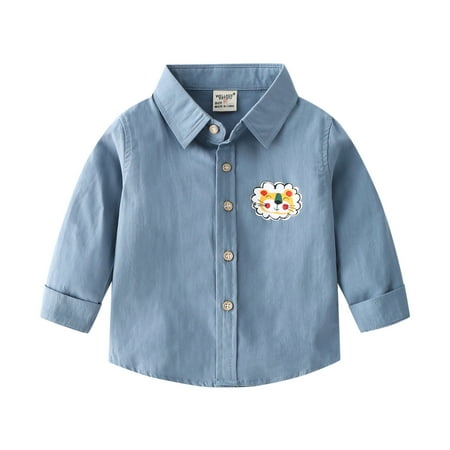 

Kids Children Toddler Baby Boys Girls Long Sleeve Cotton Cute Cartoon Letter Shirt Blouse Tops Outfits Clothes Toddler Boy Tee Pack