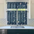 thumbnail image 3 of Kitchen Curtains 36 Inch Short - 3 Panel Set, Gothic Celestial Sun and Moon Print, Mystical Starry Night Astrology Aesthetic, Rod Pocket Window Curtain, Easy Wash, 3 of 6