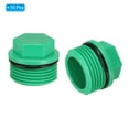 thumbnail image 3 of G1" Outer Hex Male Thread PPR Pipe Fitting End Cap, Tubing Stopper for Preventing Leakage, Green 10Pcs, 3 of 4