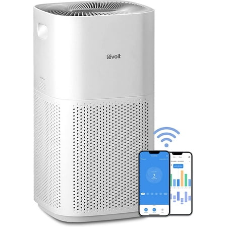

LEVOIT Air Purifiers (RED) for Home Large Room Smart WiFi and PM2.5 Monitor H13 True HEPA Filter Remove Up to 99.97% of Particles Pet Allergen Smoke Dust Auto Mode Alexa Control 990 sq.ft Gray