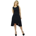 thumbnail image 5 of Bimba Women's A-Symmetrical Dress Round Neck Sleeveless Formal Casual Dress, 5 of 9