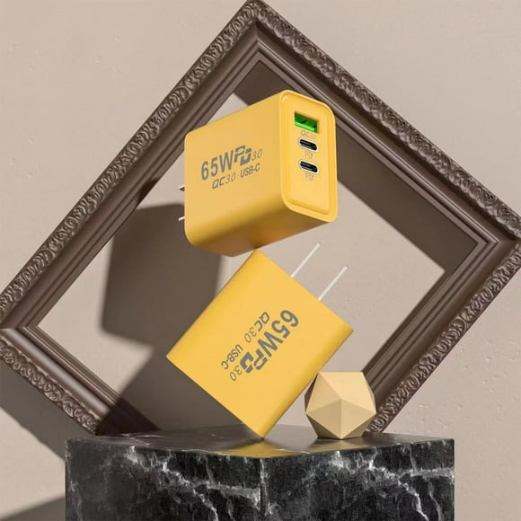 Fiudx Cargador Rápido, Dos Puertos Tipo C, Adaptador de Corriente Inteligente, Protección Contra Sobretensiones, Portátil y Cómodo de Llevar, Compatible con Múltiples Dispositivos.