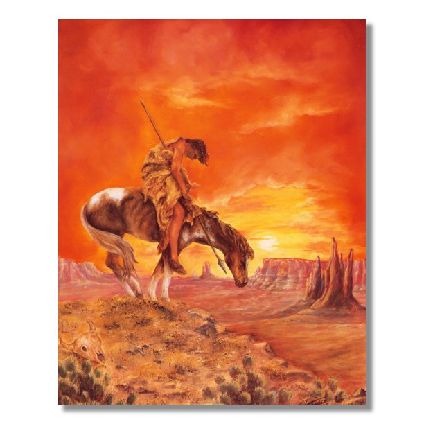 End Of The Trail Native Indian Wall Picture Art Print Walmart Com
