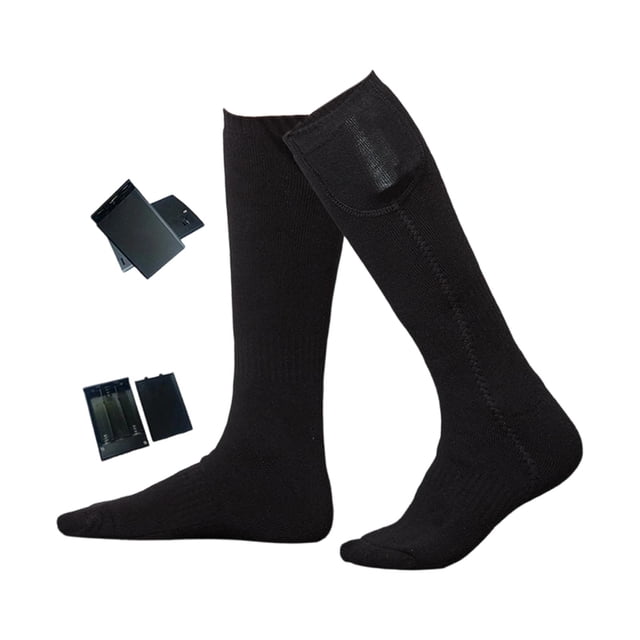 Calcetines térmicos para hombre y mujer, cálidos, cómodos, para invierno y clima frío, largos y calentadores de pies. Negro