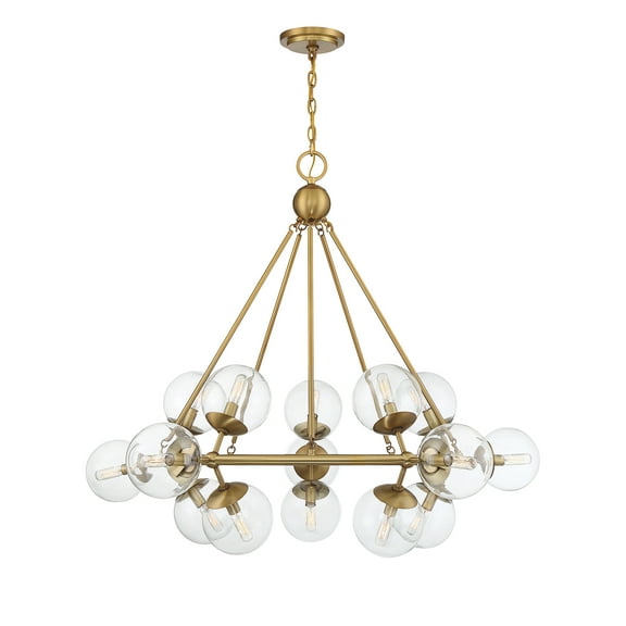 Orion 15-Light Chandelier in Warm Brass