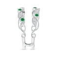 thumbnail image 3 of Angara Natural 0.14 Ct. Emerald with Diamond Fashion Ring in 14K White Gold for Women (Ring Size: 12), 3 of 11