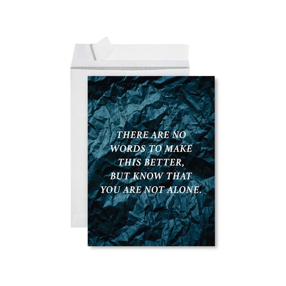 Koyal Wholesale Jumbo Sympathy Card with Envelope, Sorry For Your Loss Card, You Are Not Alone, 8.5" x 11", 1-Pk