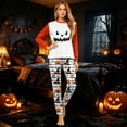 thumbnail image 2 of Family Matching Pajamas Halloween Festival 2 Piece Sets Casual Pjs Family Jammies Long Sleeve Funny Novelty Halloween Pumpkin Face Fashion Holiday Family Pajamas Nightwear Women S, 2 of 5