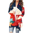 thumbnail image 2 of Cárdigan de manga larga para mujer, moda informal, blusa con estampado navideño, abrigo para mujer, 2 of 6