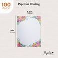 Floral Stationery Paper for Writing Letters, Printing (8.5 x 11 In, 100