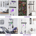 thumbnail image 5 of Broom Mop Holder Wall Mount with 5 Slots 4 Hooks Broom Hanger Self Adhesive Matte Steel Garage Rack, 5 of 7