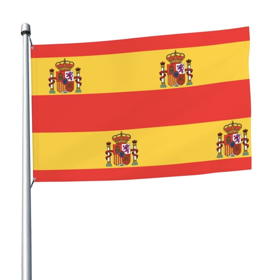 Flag Of Spain Flag 5x8 Ft Print Vivid Color Light-Weighted Flags With Grommets