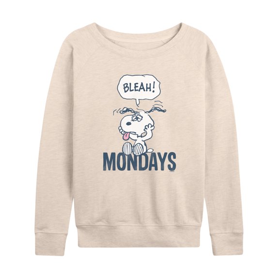 Peanuts - Bleah Mondays Snoopy - Women's French Terry Long Sleeve Pullover