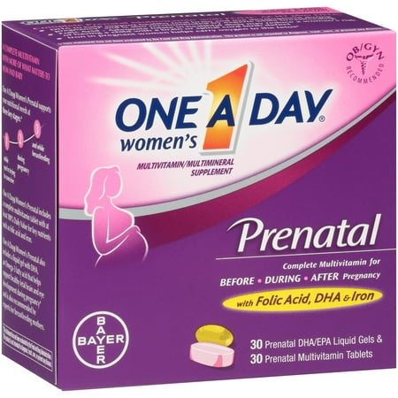 One A Day Women's Prenatal Two-Pill Multivitamin, 30 Day Supply, 60 Ct