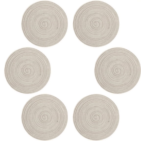 BPPEG Handwoven Placemats Set of Natural Linen Cotton Table Oval for Dining