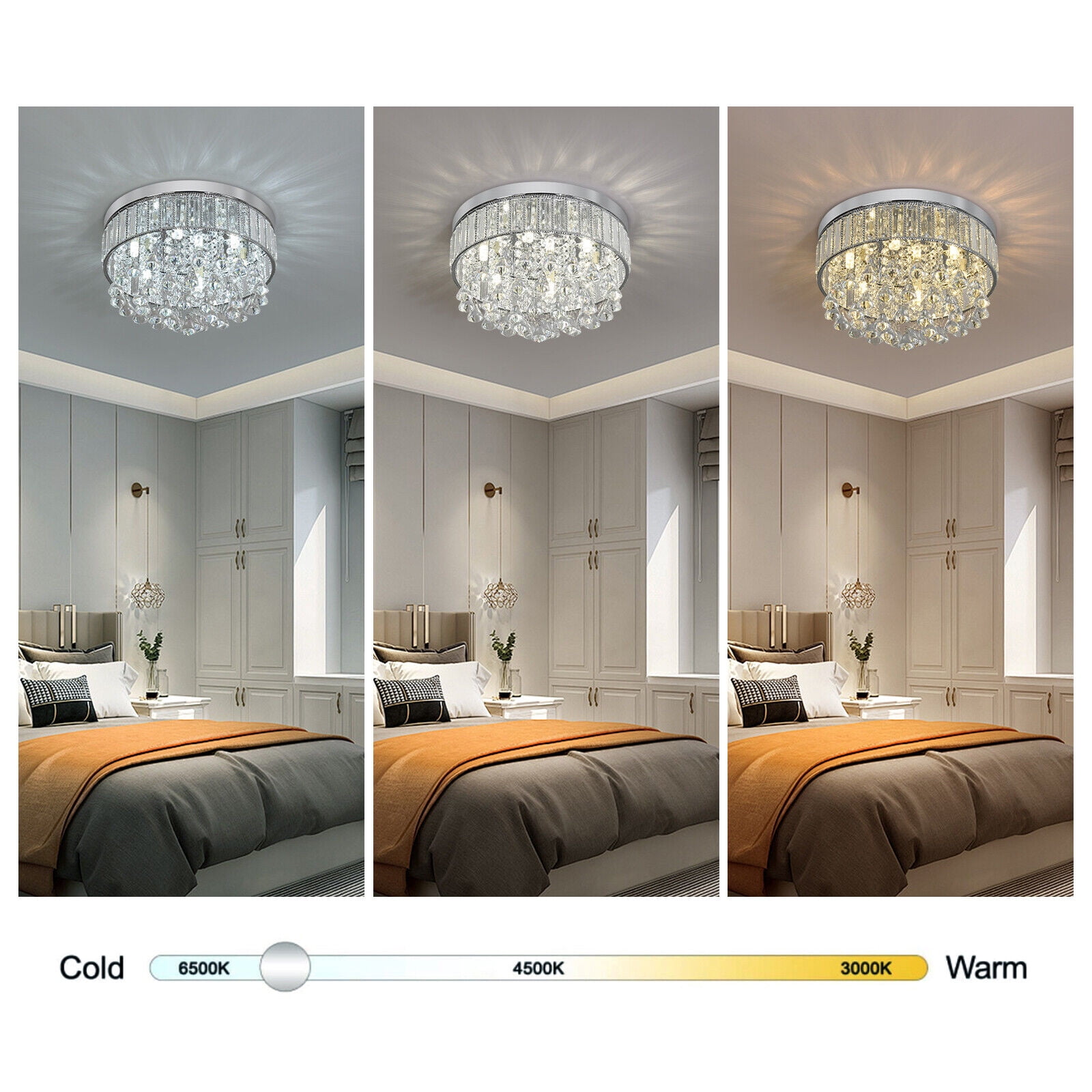 Round Ceiling Light, Modern Ceiling Mounted Lamp 13.77*9.45in for Indoor