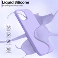 thumbnail image 3 of Compatible with iPhone 12 Mini Case, Slim Liquid Silicone 3 Layers Full Covered Soft Gel Rubber with Microfiber Case Cover 5.4 inch-Light Purple, 3 of 11
