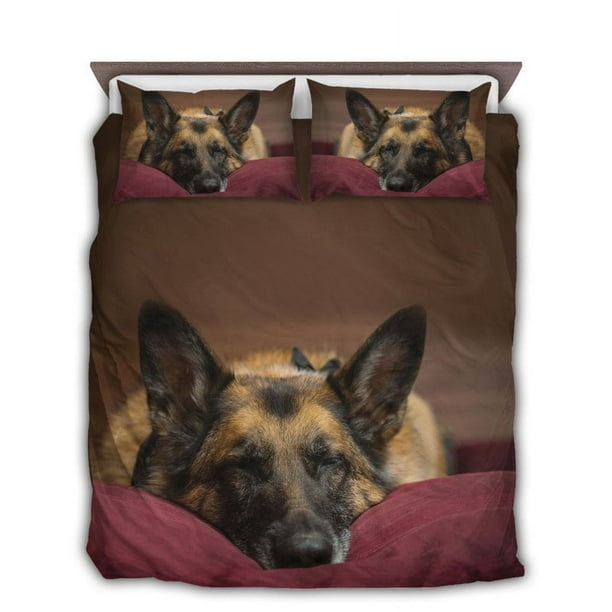 Juego de cama para dormir de buenas noches para perro pastor alemán
