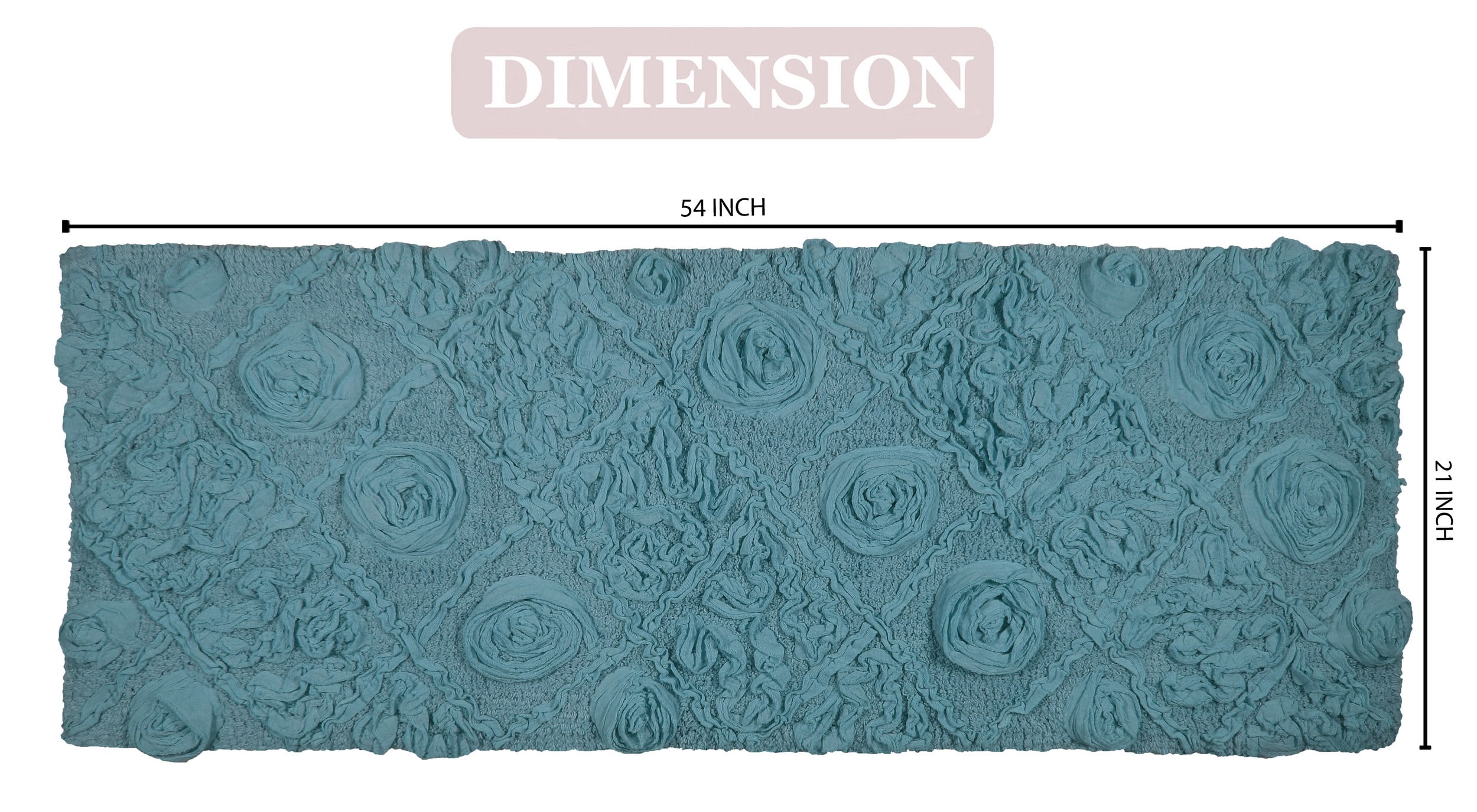 Home Weavers Modesto Bathroom Rug 100% Cotton Bathroom Rugs Set, Washable Rug, Soft Cotton and Water Absorbent bath Rug, Kitchen Mat, Bath Rug, Bath Floor Mat Non Slip, 21"x54" Runner Blue